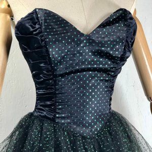 Gunne Sax Strapless Dance Party Evening Dress Blac